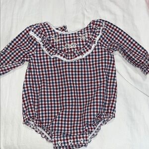 Plaid Long Sleeve Baby Romper